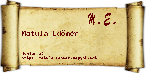 Matula Edömér névjegykártya